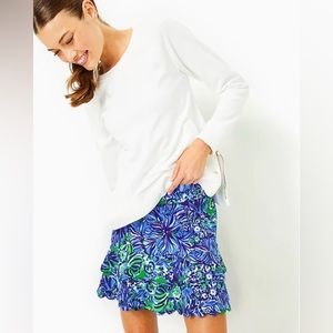Lilly Pulitzer Pernilla Skort Abaco Blue in Turtle Awe size Medium NWT Luxletic
